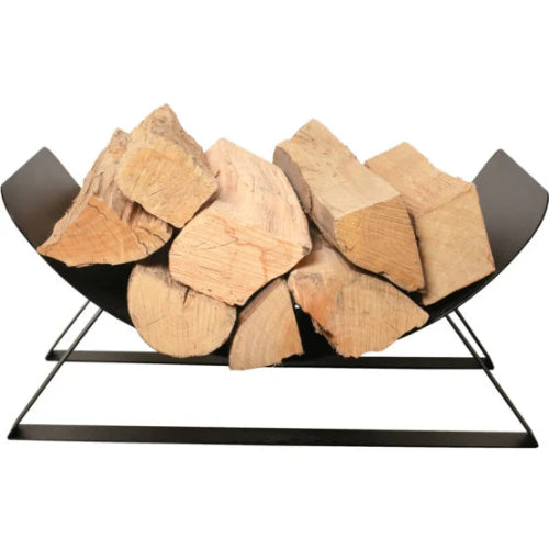 Range-bûches Luna acier noir L.60 cm l.40 cm H.30 cm