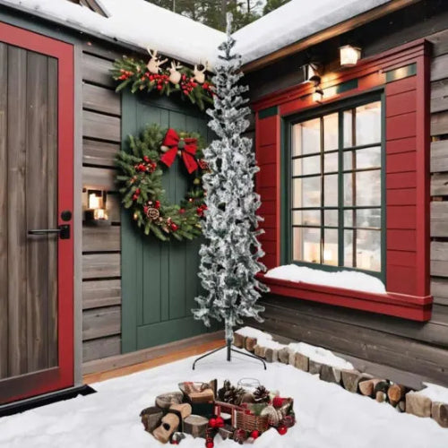 Sapin de noel en bois West Babylon Vert 50 X 50 cm – Image 2