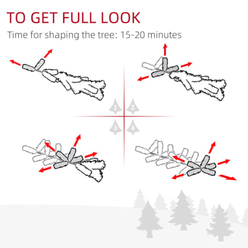 Sapin de Noël Artificiel 150 cm Effet Neige PET Vert avec Pied en Métal Stable – Image 4