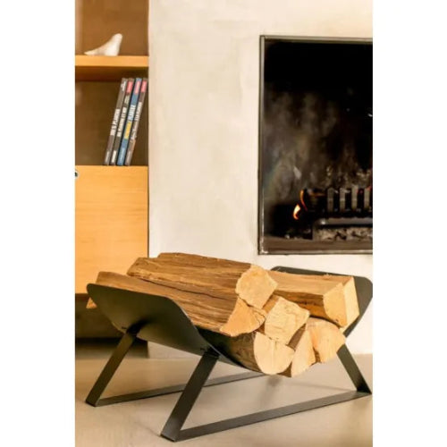 Range-bûches Luna acier noir L.60 cm l.40 cm H.30 cm – Image 3