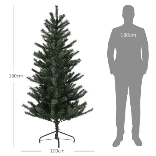 Sapin de Noël artificiel 180 cm pliable ignifuge avec support acier vert – Image 5