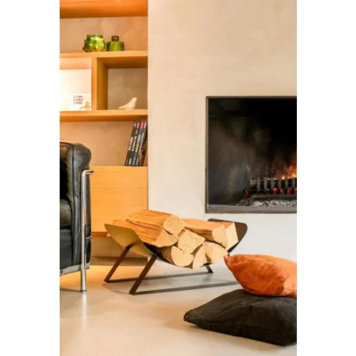 Range-bûches Luna acier noir L.60 cm l.40 cm H.30 cm – Image 4