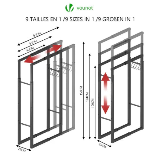 Porte-bûches télescopique 65x25x150cm – Image 5