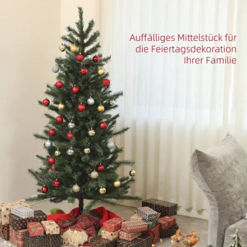 Sapin de Noël artificiel 180 cm pliable ignifuge avec support acier vert – Image 3