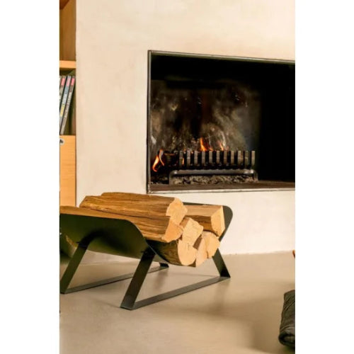 Range-bûches Luna acier noir L.60 cm l.40 cm H.30 cm – Image 5