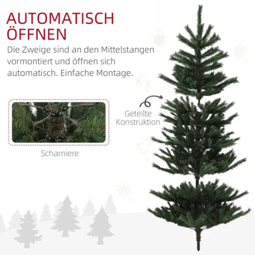 Sapin de Noël artificiel 180 cm pliable ignifuge avec support acier vert – Image 4